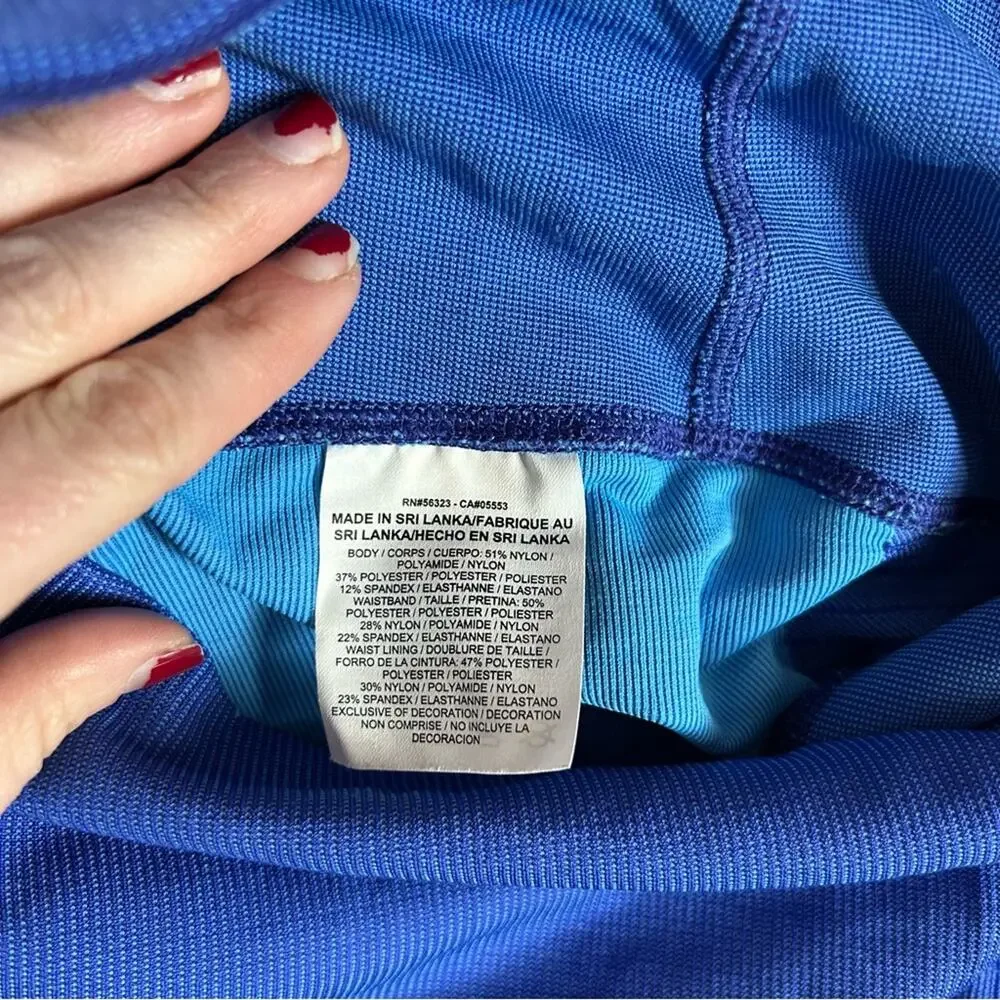 Nike Blue High Rise Leggings Womens L Large Crop Capri Compressive Style 810967